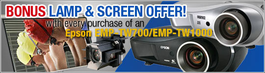 Epson EMP-TW700 / TW1000 Projector Lamp & 100&rdquo; Screen Promotion