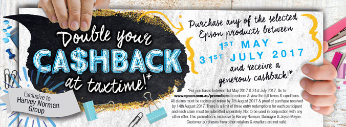 Harvey Norman Double Your Cashback at Tax Time Promotion