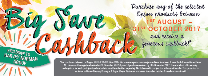 Harvey Norman Group Big Save Cashback Promotion