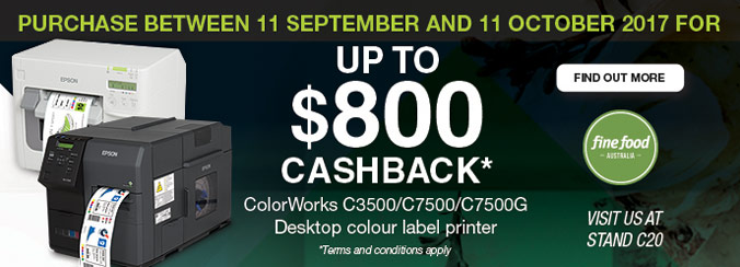 Epson Fine Food ColorWorks Up To $800 Cashback Promotion